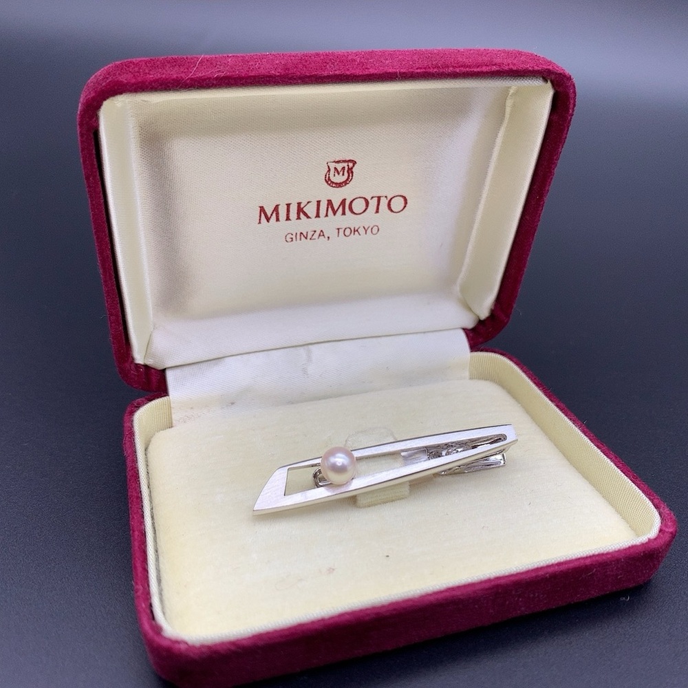 Mikimoto Silver and Cream Jewelry Box